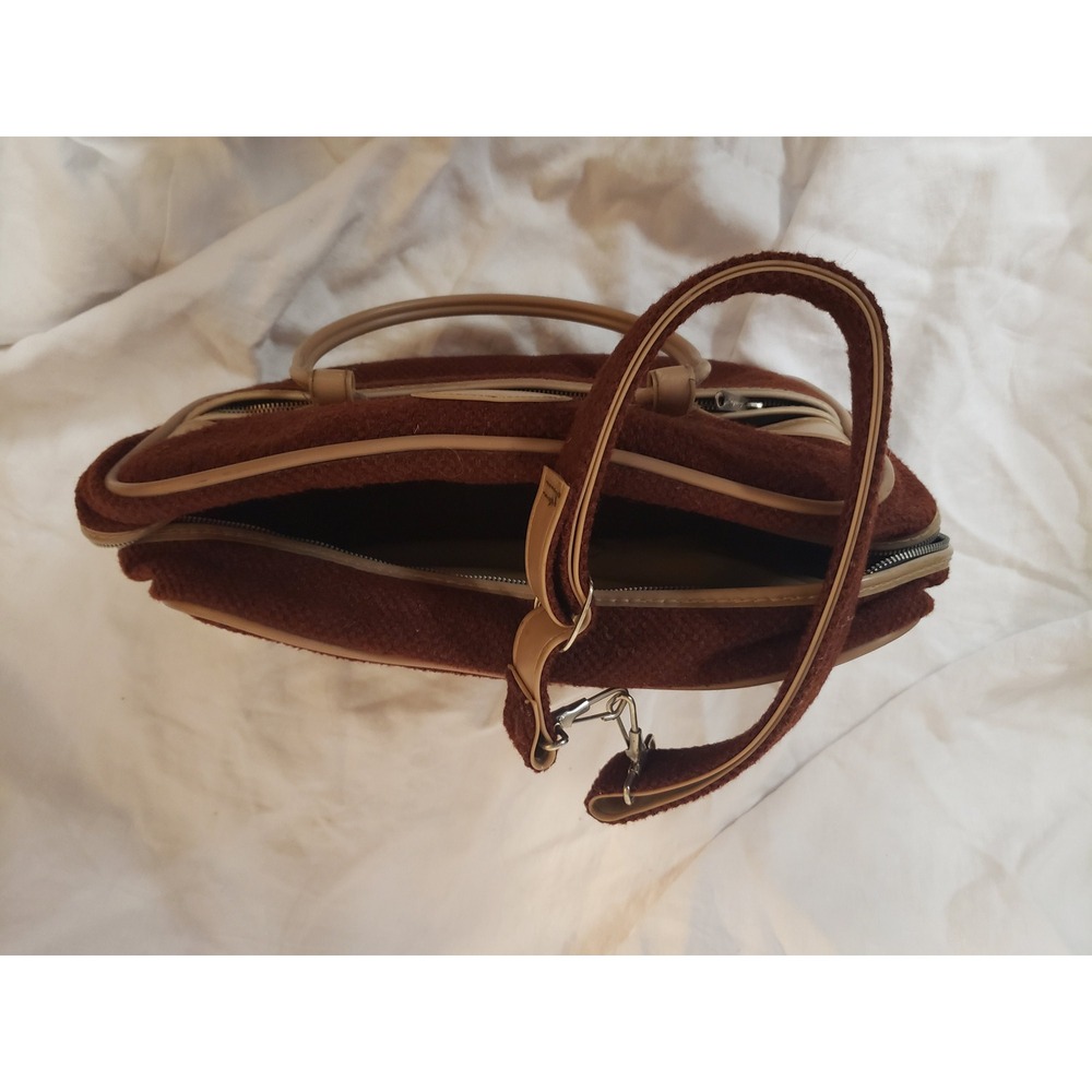 Vintage Skyway Carry-on Overnight Bag Brown Tweed MCM Circa 1970's - Picture 7 of 8